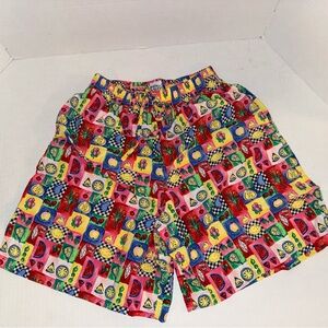 Vintage Napa Valley Colorful Fruit & Checkerboard Casual Shorts